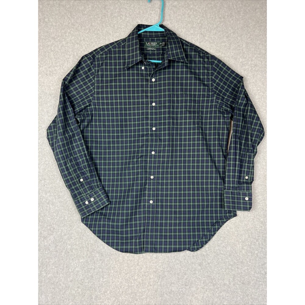 Lauren Ralph Lauren Shirt BlackWatch Mens 16.5(34-35) Plaid Long Sleeve Stretch